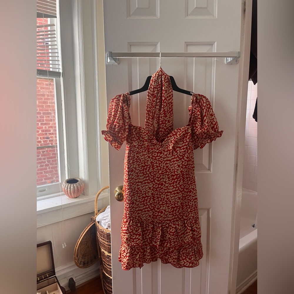 Majorelle Shiloh Mini Dress in Red Leopard